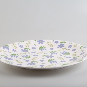 Plato de melamina con diseño floral, vajilla redonda blanca para comedor en casa - Product Image 5