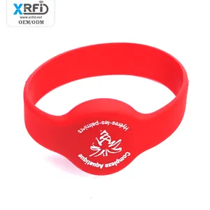 Bracelet NFC de bracelet de RFID en caoutchouc de silicone réutilisable de vente chaude pour le paiement
