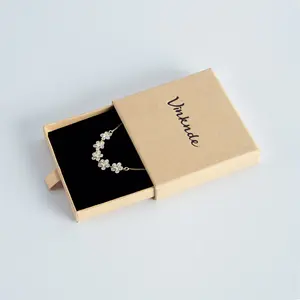 Kraft kağıt takı kutuları yüzük kolye küpe ambalaj kutusu kızlar kadınlar Lady için lüks küçük Mini hediye