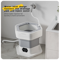 Lave-linge portable 8L pour appartement, camping, voyage, sous-vêtements, mini-lave-linge rechargeable USB