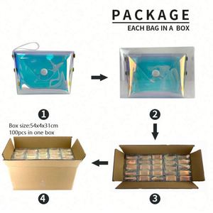 Monedero Transparente de PVC Holográfico, Elegante y Lindo, Impermeable, Mini Bolso para Niñas, Venta al Por Mayor - Product Image 6