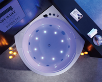 Baignoire de massage hydrosexuelle moderne haut de gamme, commande informatique pour jacuzzi, 16 jets, acrylique, autoportante, cascade intérieure
