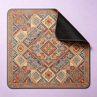 Tapis de Mahjong Vintage Style Machine à Écrire, Motif Rétro Imprimé Sépia, Antidérapant en Microfibre, Tapis de Table de Mahjong Américain pour 4 Joueurs