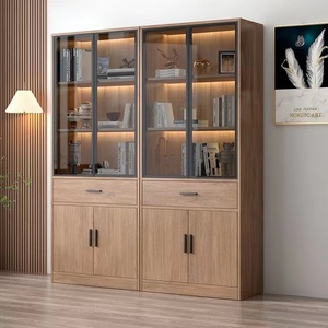 Sang trọng mới hiện đại kệ sách phân vùng trang trí tủ lưu trữ bằng gỗ Kệ sách với cửa kính tủ sách gỗ Kệ sách - Product Image 3