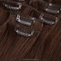Extensions de cheveux naturels à clipser de 14 à 20 pouces, 100g/8 pièces avec 17 clips, couleur noir naturel, en stock important, cheveux humains vierges bruts