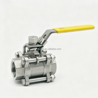 Vanne à boisseau sphérique manuelle trois pièces 1/2"-4" pour températures moyennes DN50 en acier inoxydable SS304/316 avec joint PTFE pour applications générales OEM