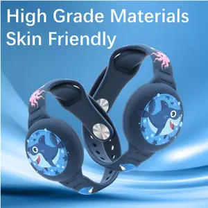 2 Pack Waterproof Cute Cartoon Holder Case Silicon Band For Airtag Bracelet For Kids