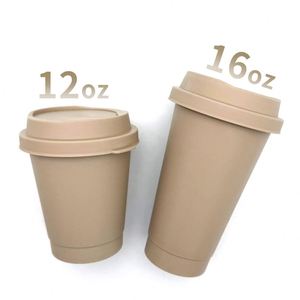 Vaso de Café de Fibra de Té de 16 oz Totalmente Biodegradable |   Vaso para Bebidas Compostable y Ecológico - Product Image 1