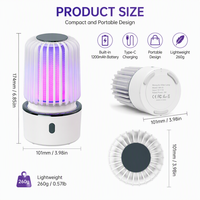 Lampe anti-moustiques électrique rechargeable par USB, lumière UV, piège à insectes à choc 3000V, double usage, étanche, lampe de nuit portable pour le camping