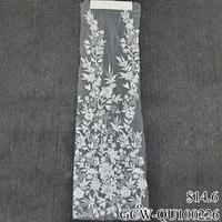 Tissu en dentelle de tulle blanc de luxe GCW-QUV100274 avec broderie florale botanique à sequins pour studio de couture de créateurs