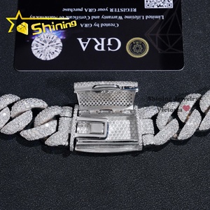 Probador de diamantes de paso de 4 filas de 18MM, 925 Plata, chapado en oro blanco, alambre de Hip Hop helado, <span class=keywords><strong>cadena</strong></span> de eslabones cubanos de diamante Moissanite de peluquero - Product Image 4