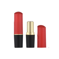Vente en gros de contenants à rouge à lèvres vides en plastique de luxe écologiques de forme d'ampoule noire, emballage personnalisé de tubes à rouge à lèvres fantaisie