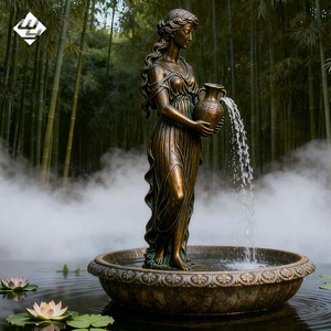 Fontana in Bronzo Personalizzata con Scultura di <span class=keywords><strong>Ninfa</strong></span> e Vaso, Fontana d'Acqua per Progetti Paesaggistici - Product Image 1