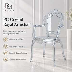 Sillón con Respaldo Decorativo de Policarbonato Transparente, Ligero y Duradero para Bodas y Eventos - Product Image 1