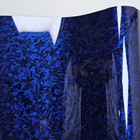 Film de lamination automobile PET PPF brillant bleu carbone forgé en rouleau, film de protection de carrosserie, revêtement adhésif