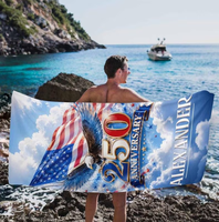 Serviette de bain absorbante à séchage rapide en microfibre douce, 250e anniversaire américain, couverture de plage avec drapeau américain pour la natation