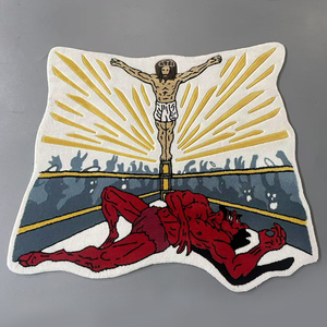 Tappeto Classico da Campeggio con Motivi Geometrici Jacquard per Bambini, Tappeto Puzzle in Poliestere per Soggiorno, Tappeti Personalizzati ad Alta Densità per Esterni - Product Image 5