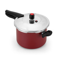 Casserole à pression en aluminium rouge de haute qualité 4,5 L, fond à induction, revêtement céramique antiadhésif, nettoyage facile, pour cuisinière à gaz écologique