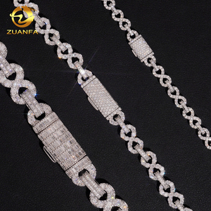 <span class=keywords><strong>Collana</strong></span> Infinity con Catena Cubana in Argento 925 e Moissanite, Stile Hip Hop, 6mm 8mm 13mm, Molto Popolare - Product Image 5