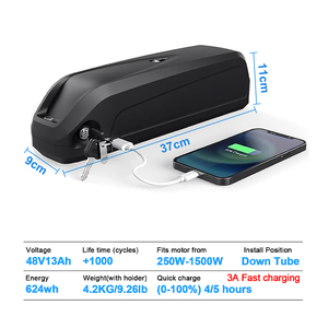 Batería de litio para bicicleta eléctrica de alta calidad, 36V, 48V, 13Ah, 15Ah, 20Ah, batería de 18650, 250W, 500W, 750W, 1000W, 1500W, para bicicleta eléctrica - Product Image 4