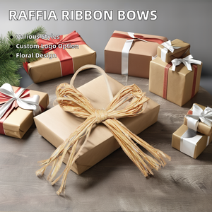 Lazo <span class=keywords><strong>de</strong></span> Rafia Natural para Envolver Regalos, Decoración <span class=keywords><strong>de</strong></span> <span class=keywords><strong>Papel</strong></span>, Tamaños Personalizados - Product Image 4