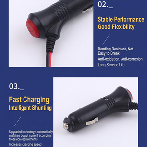 Câble d'extension universel pour allume-cigare de voiture 12V-24V, câble de connexion de charge pour allume-cigare à tête unique, personnalisable - Product Image 3