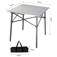 Table pliante portable moderne Feistel, petite taille, ultra-légère, en acier inoxydable, pour pique-nique et camping en plein air