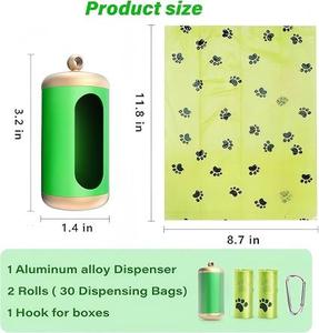 Dispensador de bolsas para excrementos de perro Huamaohengchun, soporte de aluminio mejorado para correas, dispensador de bolsas para desechos de mascotas duradero y a prueba de fugas - Product Image 2