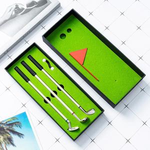 Ensemble de stylos de golf miniature pour cadeau promotionnel - 3 couleurs d'encre, anti-stress de bureau et idée de cadeau d'anniversaire original - Product Image 1