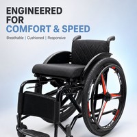 Fauteuil roulant sportif pliable OEM, 11,5 kg, cadre en aluminium, dossier souple, siège respirant pour l'entraînement sportif en fauteuil roulant