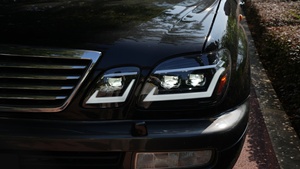 For LX470 Car <b>Lights</b> Blue 12V Headlight <b>Projector</b> With Daytime Running <b>Light</b> Automotive Accessories 12v LED Headlights for LX470 - Product Image 5