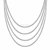Chaîne corporelle en acier inoxydable pour collier, en plaqué or, de 2mm de long, 18 à 24 pouces, chaîne en boîte
