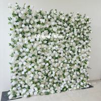 Mur de fleurs artificielles 3D roses blanches et hortensias pour événements, scènes, fêtes, anniversaires, mariages et décorations de mariage