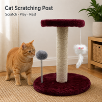 En gros Arbre à chat en sisal et bois avec griffoir, plateforme en peluche et souris suspendue avec balle à ressort - Écologique et durable pour chatons OEM/ODM