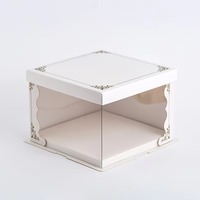 Boîte à gâteau de mariage portable haut de gamme transparente avec doublure en éponge, mini boîte bento personnalisée pour anniversaire, fermeture magnétique, vente en gros