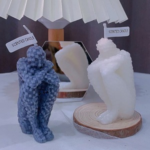 Vela aromática de cera de soja con diseño de mosaico, vela decorativa creativa para decoración del hogar - Product Image 1