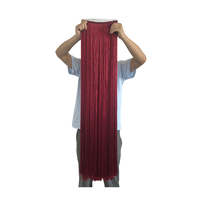 Frange en tissu de haute qualité, 100 cm (40 pouces), rose, longue, brillante, fine, en soie polyester, épaisse, pour la décoration de robes
