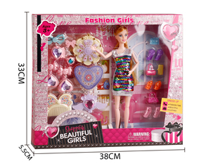 Set <span class=keywords><strong>di</strong></span> Gioco in Plastica Interessante con <span class=keywords><strong>Bambole</strong></span> alla Moda e Accessori Colorati per il Trucco, Giocattoli per Bambine - Product Image 4