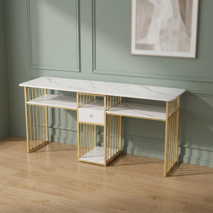 Table de manucure en promotion pour salon de beauté avec tiroirs de rangement - Product Image 2