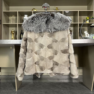 Giacca di pelle per la personalizzazione della pelliccia di volpe in argento reale invernale con pelliccia di volpe - Product Image 5