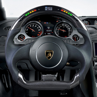 Volant de changement de vitesse intelligent à LED adapté au volant en Fiber de carbone véritable à échappement Lamborghini gallaldo