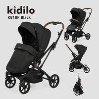 Kidilo-Poussette pliable et ultra-légère 2-en-1 pour nouveau-né, absorbant les chocs à quatre roues, 3 en 1