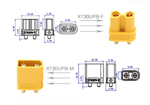 Conector de Montaje en PCB Amass XT30UPB-F/XT30UPB-M, Juego de Conectores de Soldadura de 15A-30A para Batería LiPo RC y ESC - Product Image 6