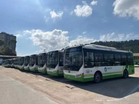 Bus urbain électrique pur d'occasion Yu-tong de 8 m à vendre, bus urbains d'occasion de 24 places avec une capacité de 53 passagers debout