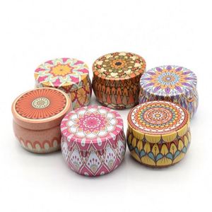 Wholesale Candle Jars Bulk <b>Empty</b> Round Metal Tins Luxury Candle Making Jars With Lid - Product Image 3