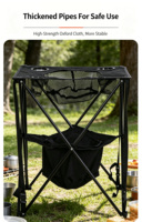 Table de camping pliante tout-en-un avec porte-gobelets isothermes et organisateur en filet, légère et portable, table d'appoint extérieure