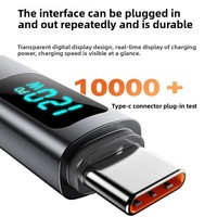 Câble en nylon Type-C vers Type-C avec affichage numérique, charge rapide 120W pour iPhone 16, ordinateurs portables, USB
