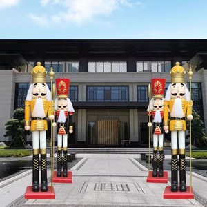 <span class=keywords><strong>Cascanueces</strong></span> de fibra de vidrio Navidad 6 pies 7 pies 8 pies estatua resina gigante <span class=keywords><strong>Cascanueces</strong></span> soldado accesorios para decoración de calle al aire libre - Product Image 3