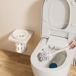 Support mural moderne pour brosse de toilette, blanc laiteux, rectangulaire, facile à nettoyer, rangement pour salle de bain - Product Image 3