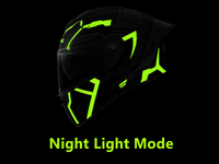 Casque de moto modulaire intégral homologué DOT avec éclairage nocturne, en ABS, à double visière, avec fente de sécurité